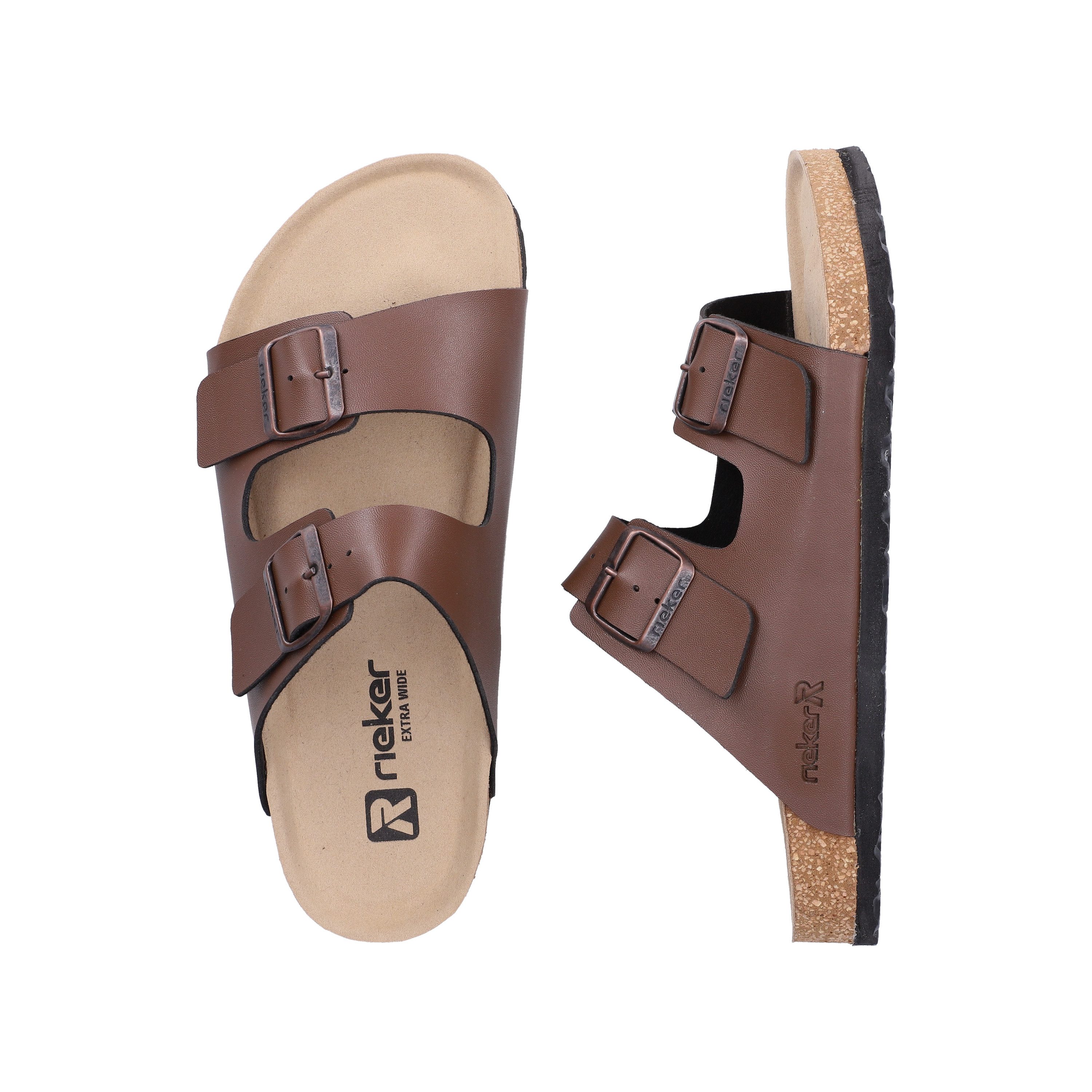 Rieker Pantolette Sommerschuh, Schlappen, Hausschuh, mit zwei Schnallenverschlüssen