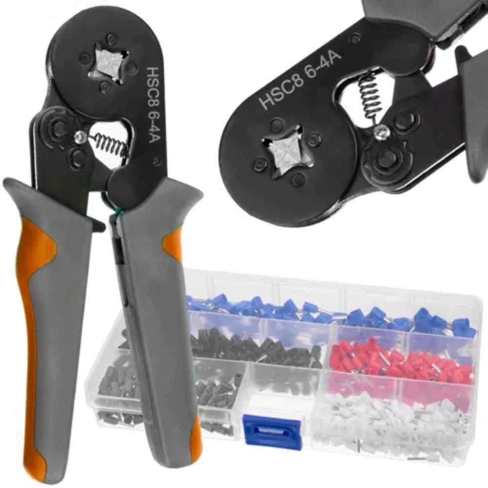 BIGSTREN Crimpzange Crimpmaschine für Anschlusshülsen, Spar-Set 1-tlg., Crimpen isolieren, Aderendhülsen 500 Stück