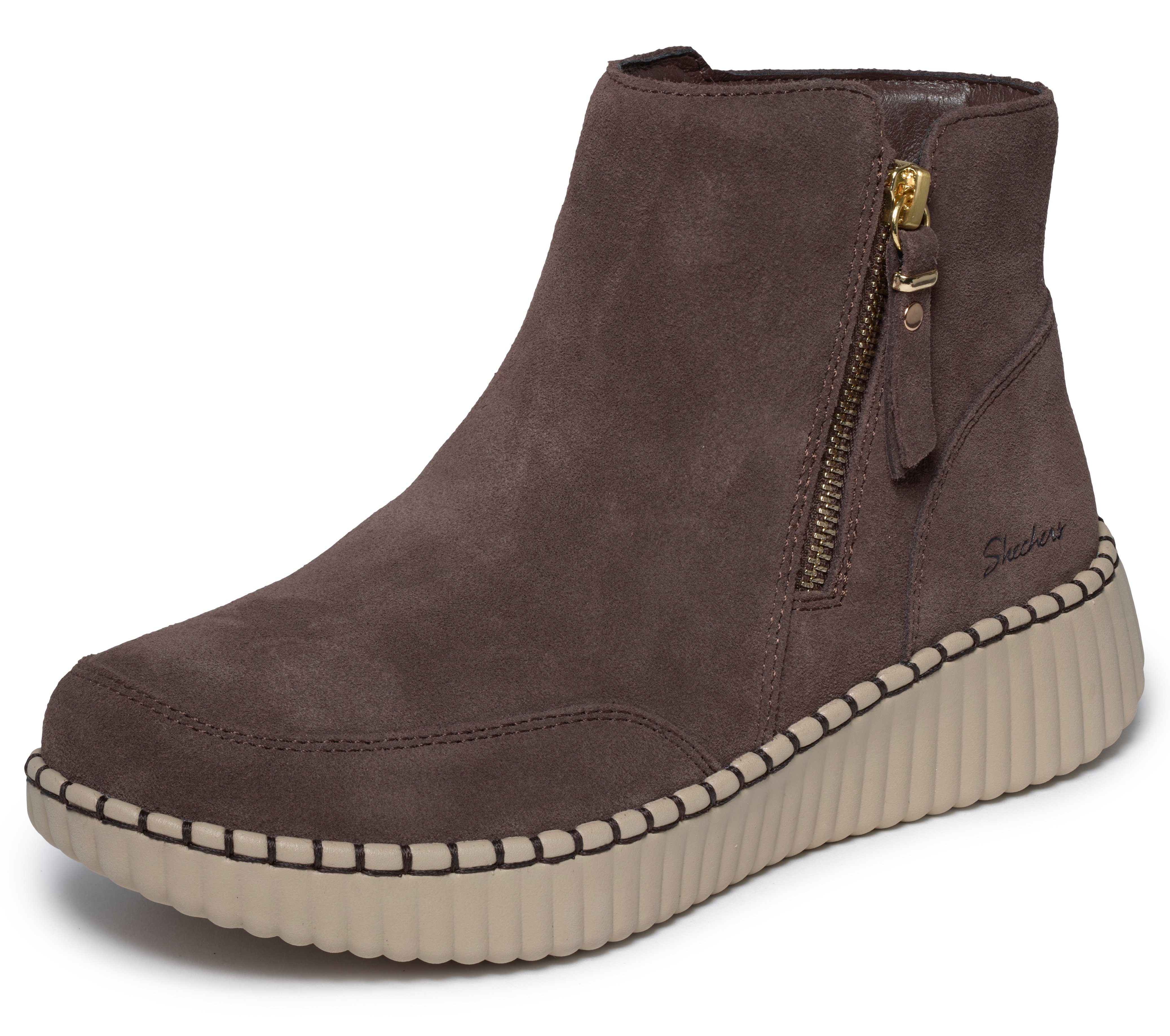 Skechers WILSHIRE BLVD-WEEKEND CRUSH Winterboots Reißverschluss-Boots mit modischer Rahmennaht
