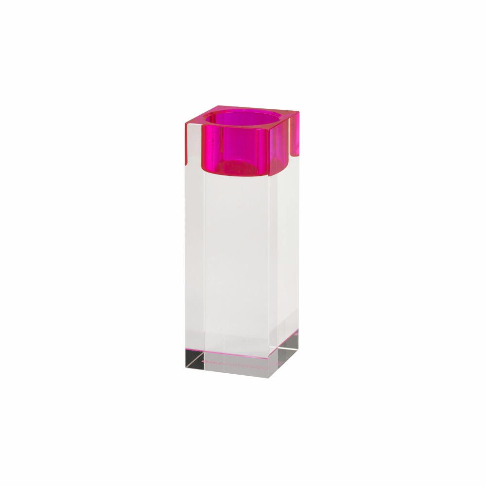 Giftcompany Teelichthalter Sari L, Pink, Transparent, H 13.6 cm