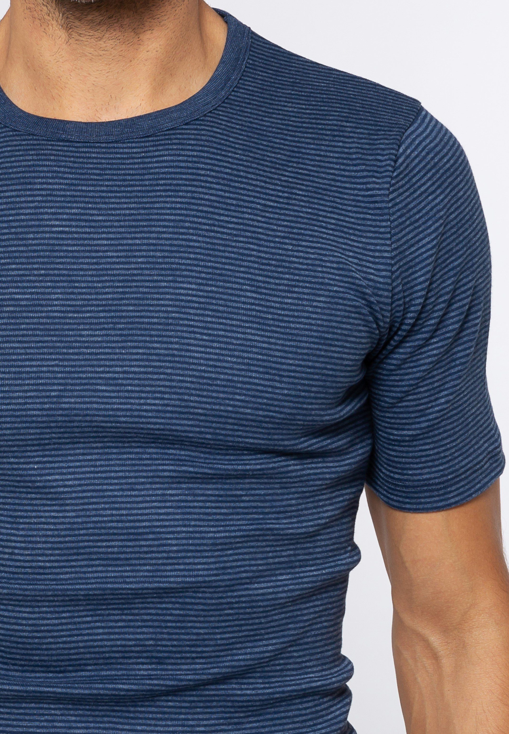 - Baumwolle Unterhemd (1-St) - / Blau Kurzarm Jeans Ammann Shirt Unterhemd Feinripp