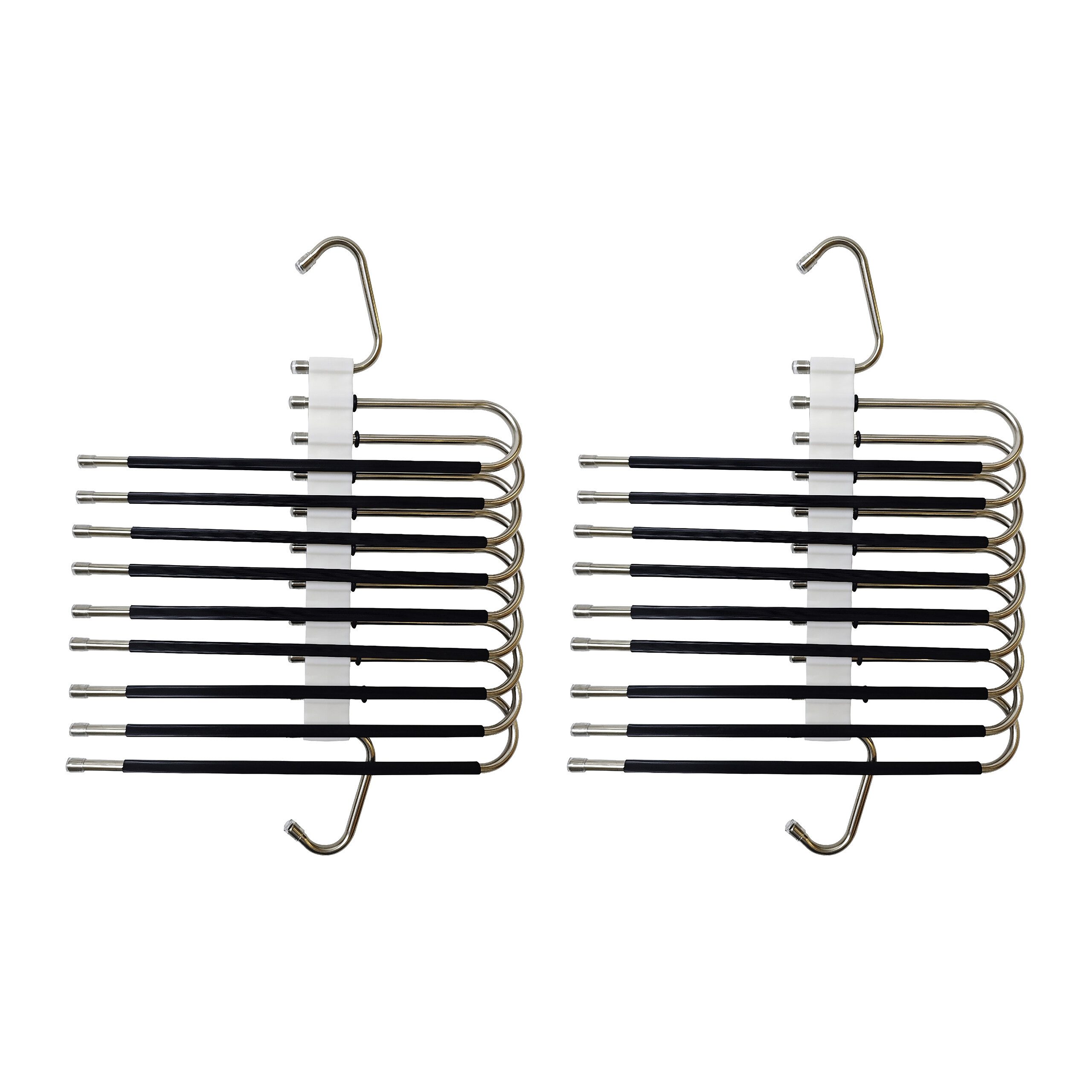 relaxdays Mehrfach-Kleiderbügel Mehrfach Hosenbügel im 2er Set, schwarz günstig online kaufen