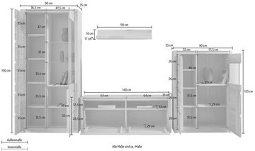 Woltra Wohnwand Silkeborg, (Set, 4-St), teilmassives Holz