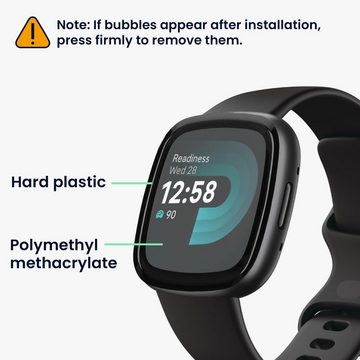 kwmobile Schutzfolie 2x Displayschutzfolie für Fitbit Versa 4 / Sense 2, (1-St), Schutzfolie für Fitness Tracker - robuster Displayschutz - transparent