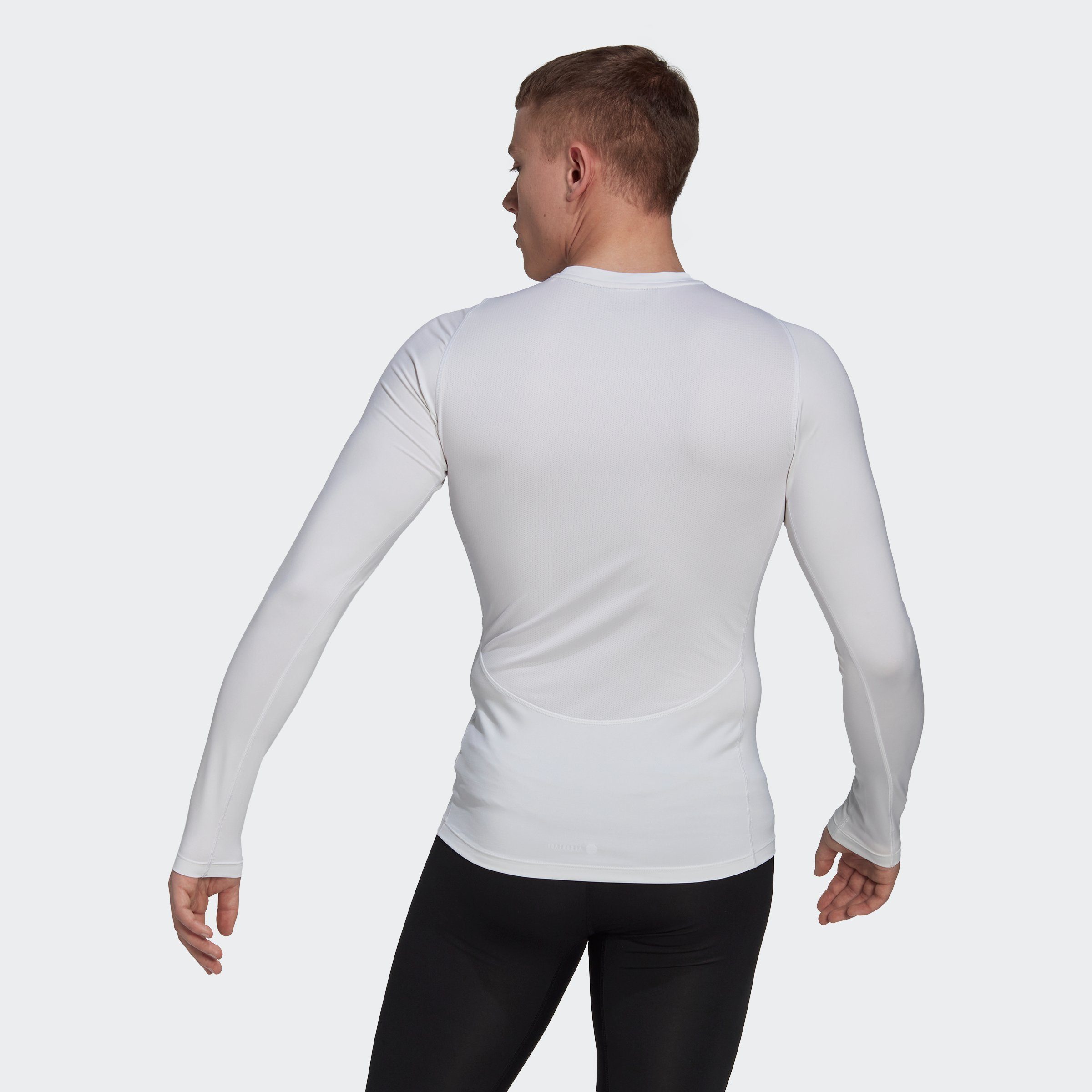 TECHFIT adidas White TRAINING LONGSLEEVE Performance Funktionsshirt