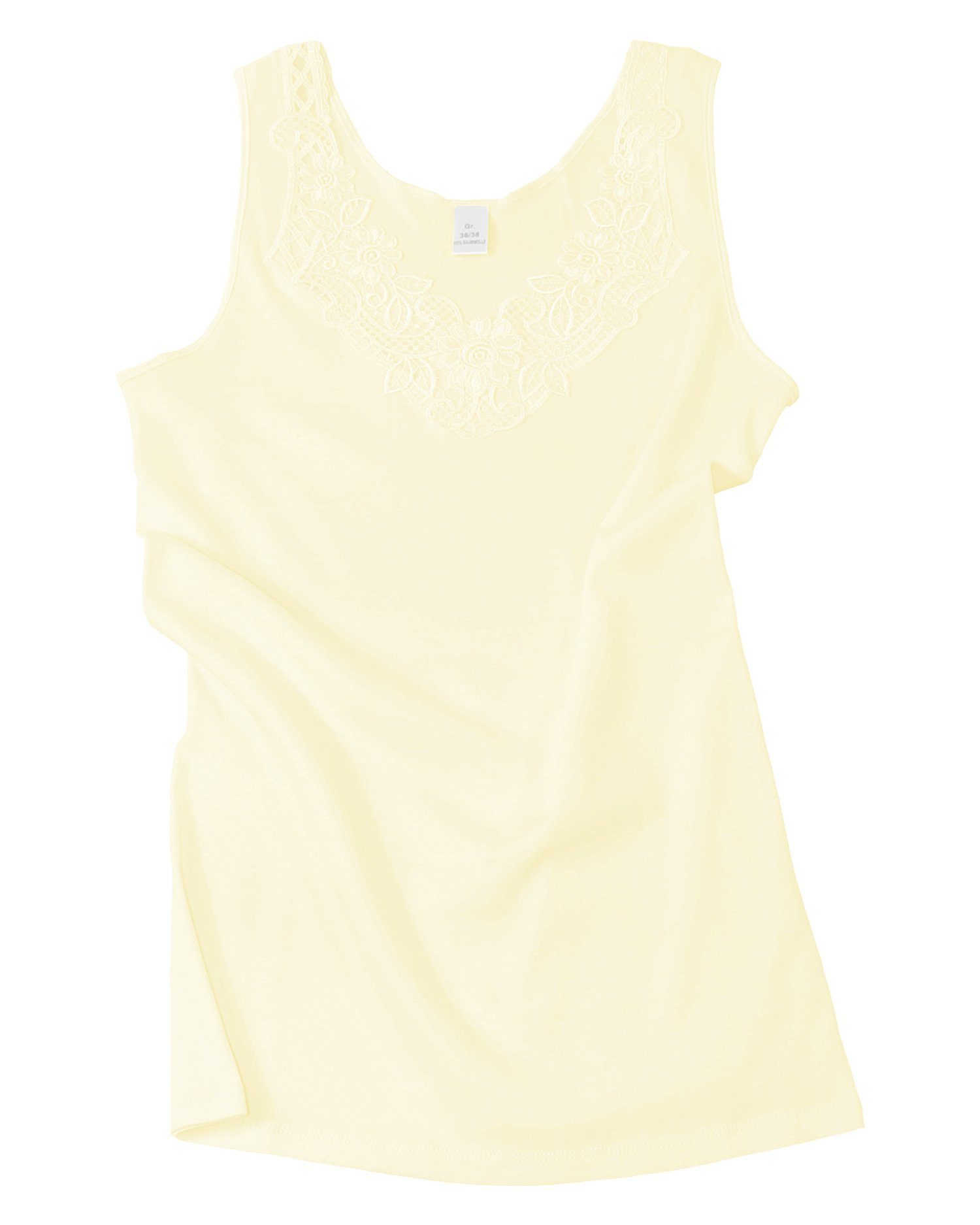 Spitze Unterhemd Baumwollqualität Prime® angenehmer in Cotton mit sekt-gelb