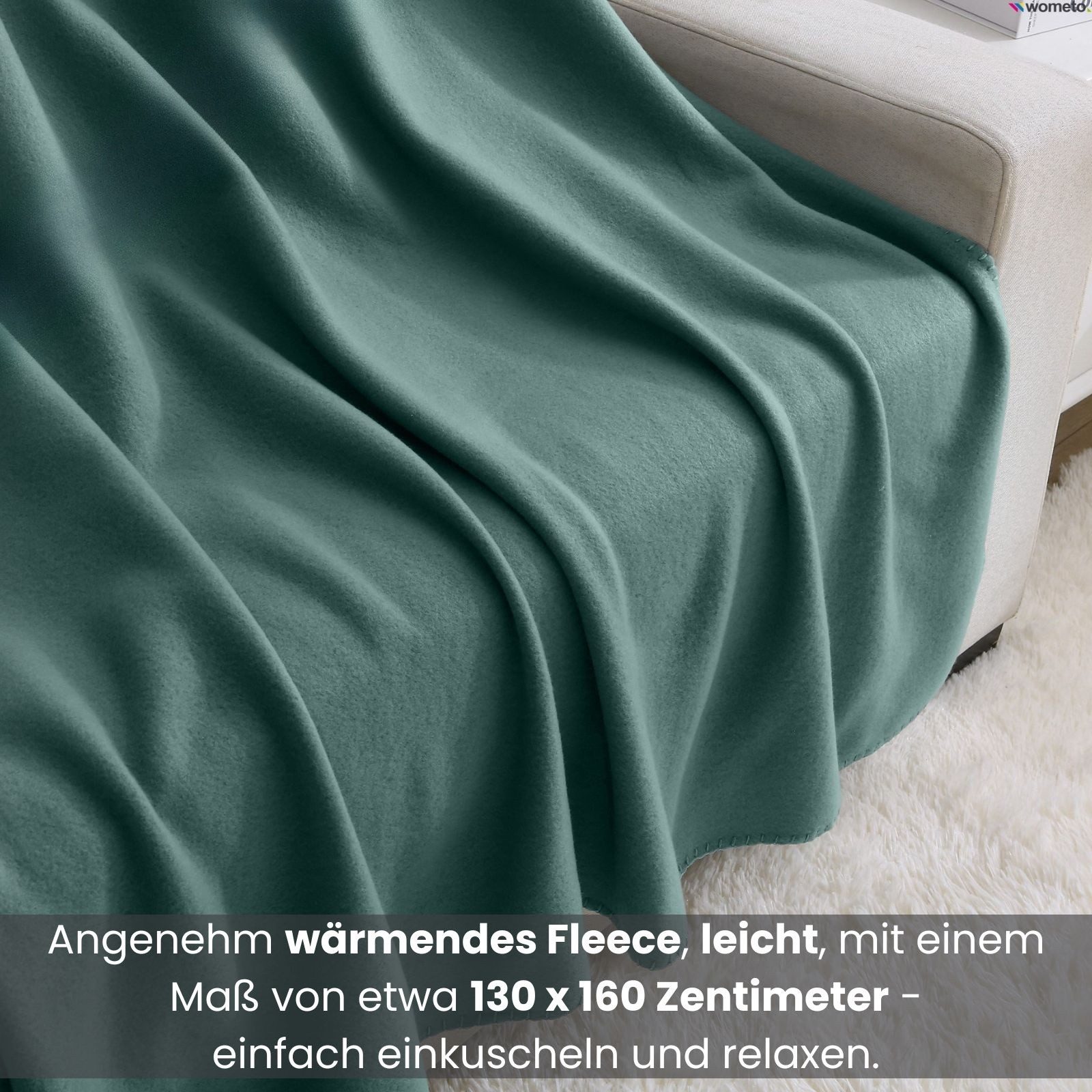 Wohndecke 2er Set eco-line Fleecedecke ca. 130x160, wometo, OEKO-TEX®, 100% recyceltes Material, Antipilling – Bild 3 von 5