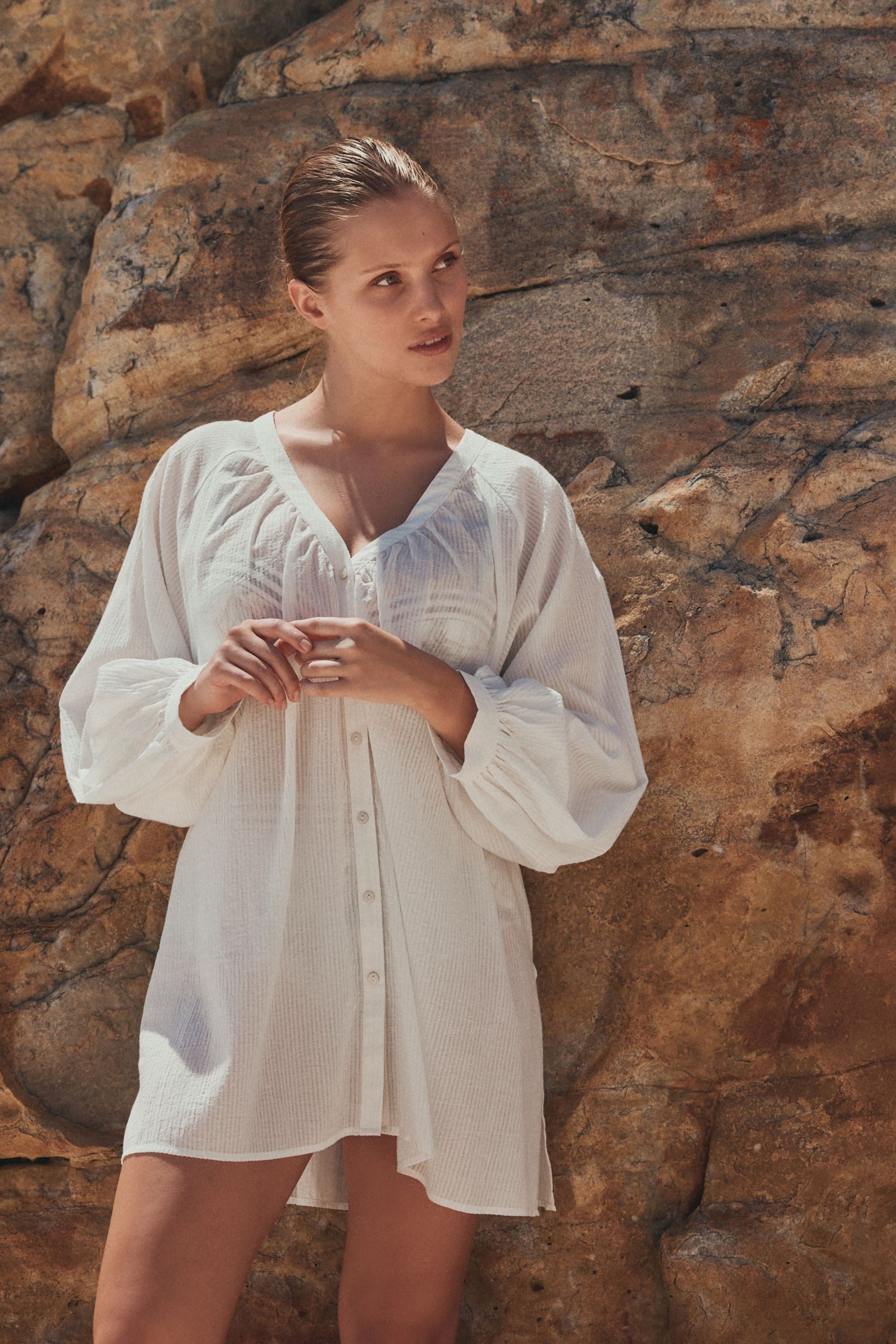 Next Strandshirt Voluminöses Strandhemd (1-tlg) – Bild 5 von 5