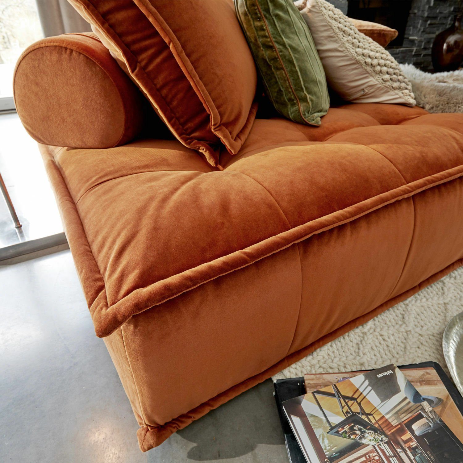 Loungesofa Sofa Vuono orange Mirabeau