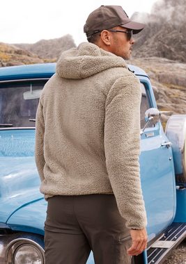 John Devin Kapuzenstrickjacke in weichem Teddyfleece