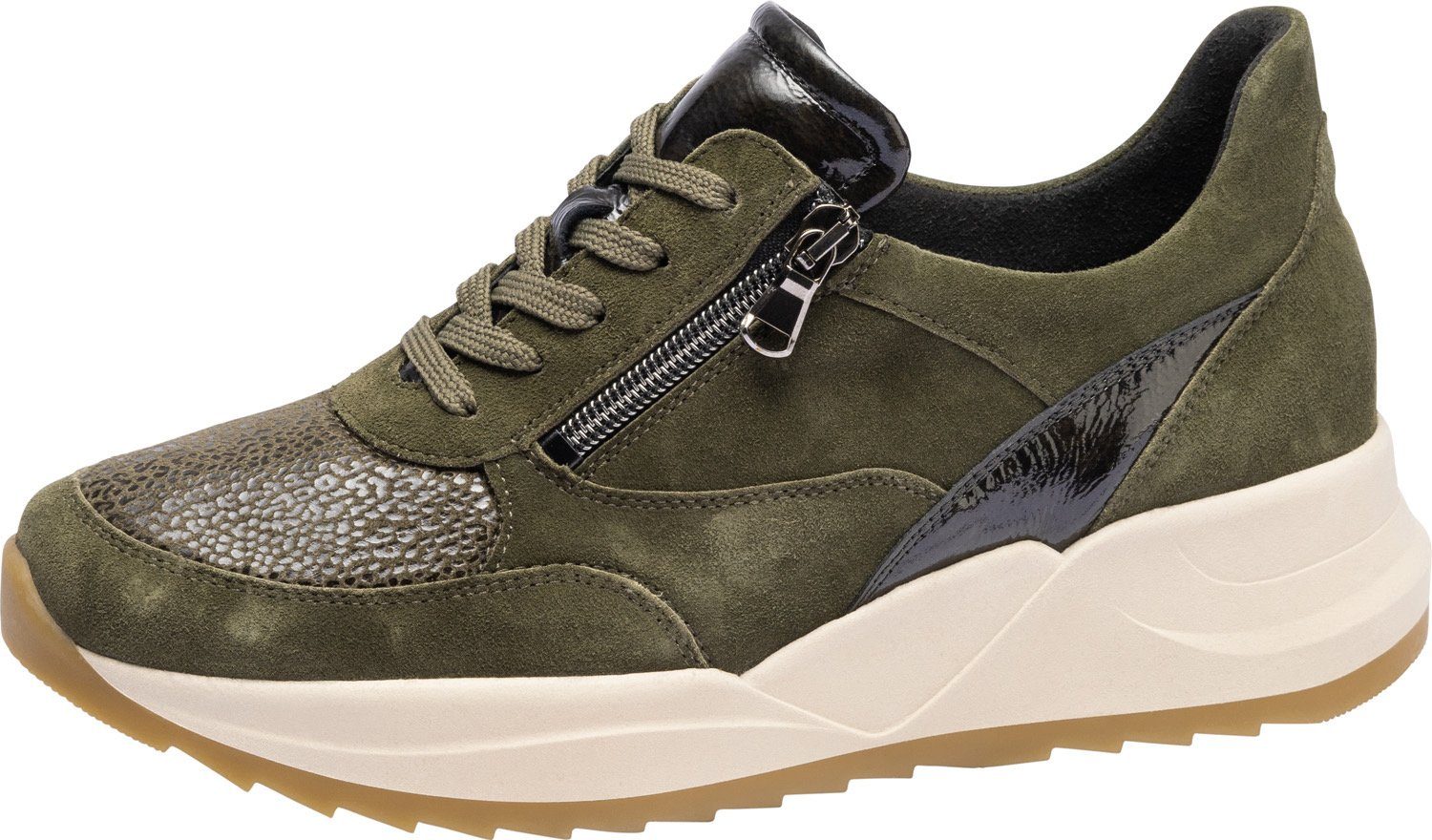 Waldläufer K-Bailey Soft Sneaker in extraweiter Schuhweite K olivgrün