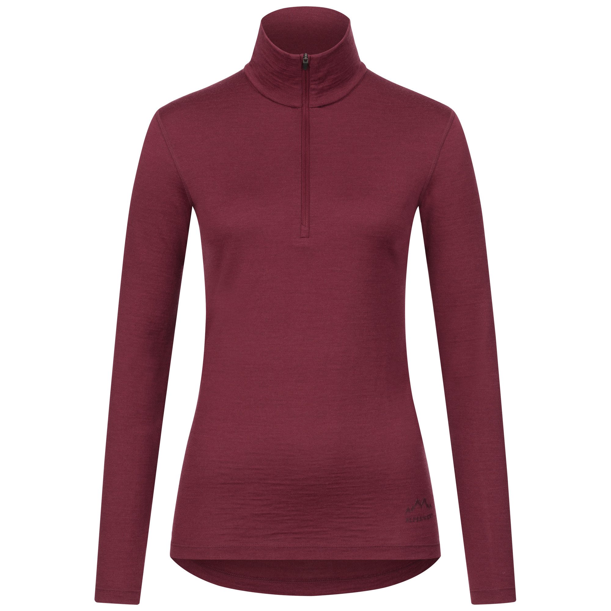 Alpenwert Funktionsshirt Damen Zip-Pullover aus 100% Merinowolle – atmungsaktiv (1 Pack) Antibakteriell, Anti-Schweiß-Geruch, Outdoor & Funktionsshirt