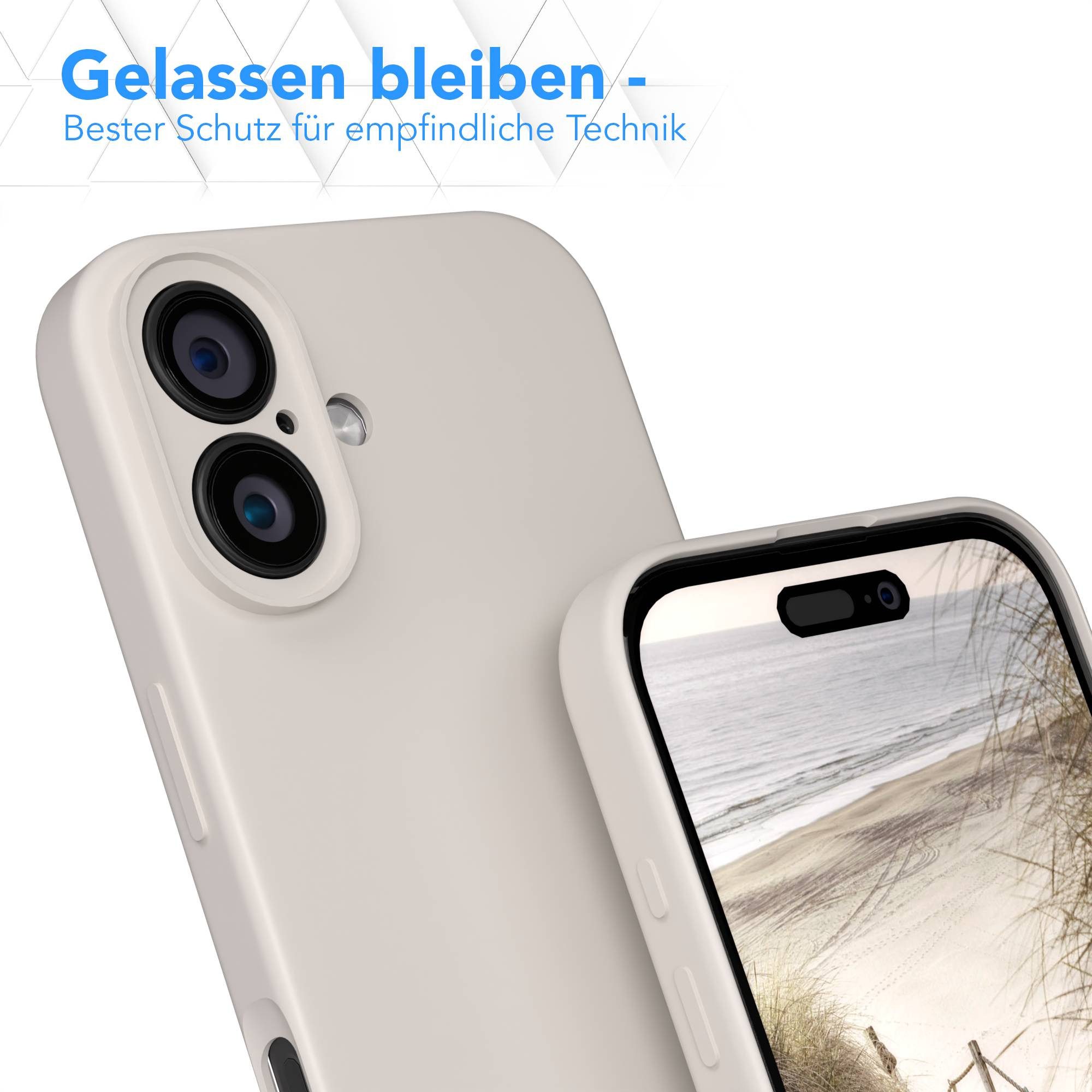 EAZY CASE Handyhülle für Apple iPhone 16 Hülle Silikon 6,1 Zoll, Bumper Case Matt Slimcover Silikonschutzhülle elastisch Polarstern – Bild 4 von 5