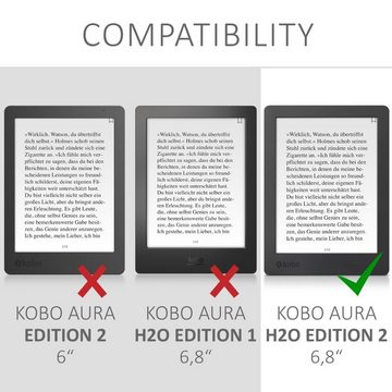 kwmobile E-Reader-Hülle Schutzhülle für Kobo Aura H2O Edition 2, Vorderfach Handschlaufe - Galaxie Baum Wiese Design