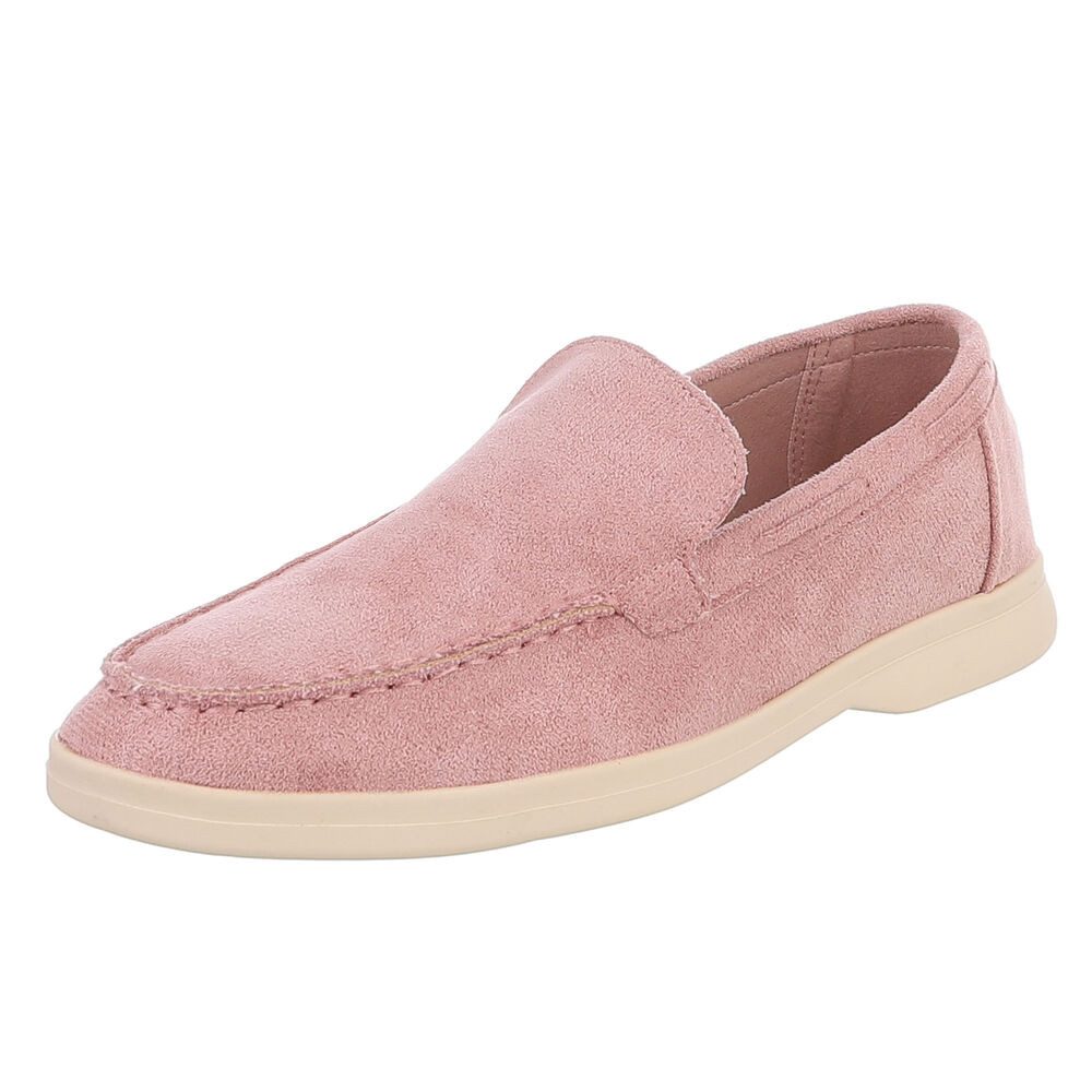 Ital-Design Eleganter Damen Slip-On Schuh mit hohem Tragekomfort Slipper (90927373) Blockabsatz Mokassins in Altrosa