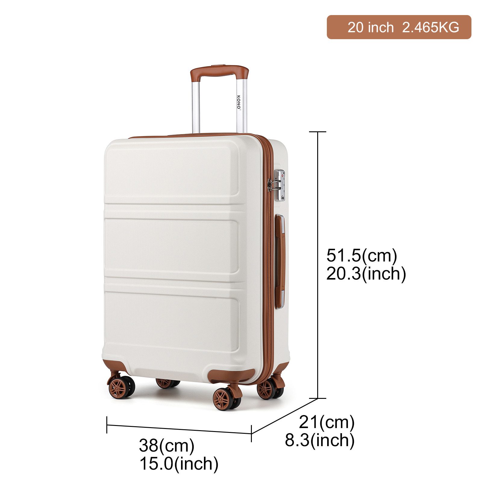 KONO Kofferset 2-teiliges Set, Hartschalen-Koffer (52cm günstig online kaufen