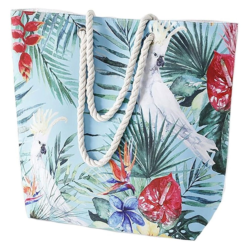 BOLTZE Strandtasche Strandtasche Strandtasche Badetasche mit Papagei und Palmenblatt 52cm
