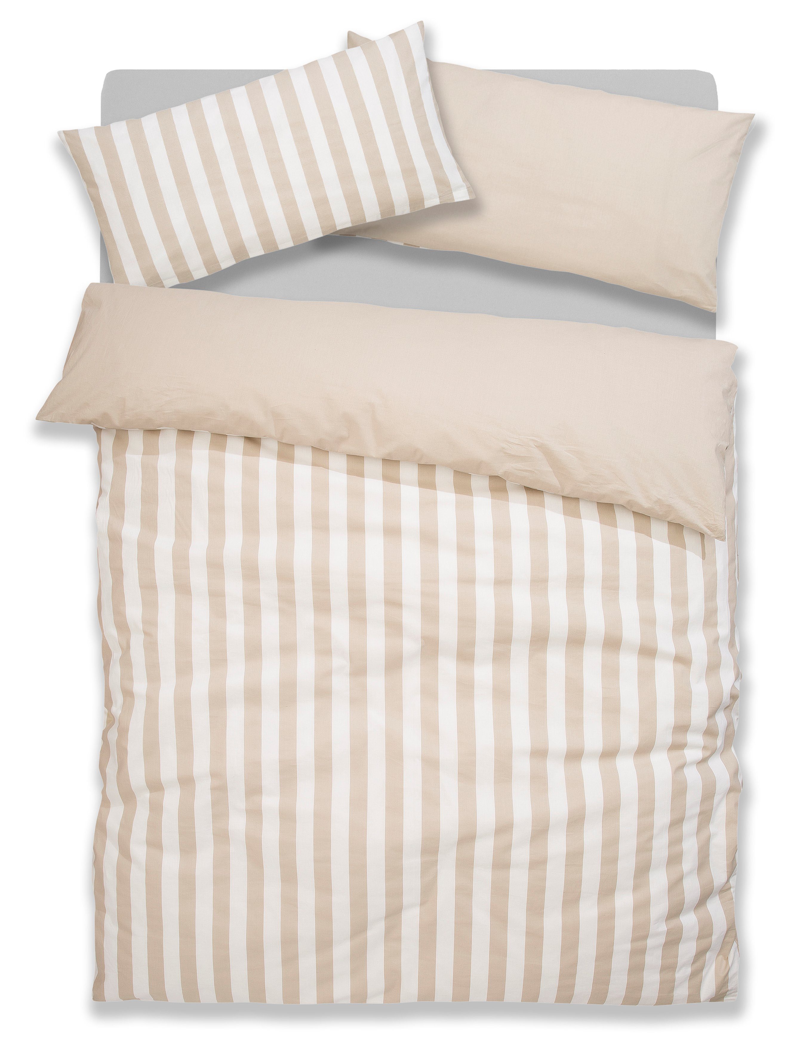 Bettwäsche Serie Greta, andas, Biber, 2 teilig, Baumwolle, Bettwäsche mit  Streifen in verschiedenen Qualitäten | Bettwäsche-Sets