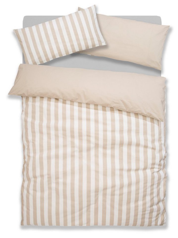 Bettwäsche Serie Greta, andas, Biber, 2 teilig, Baumwolle, Bettwäsche mit  Streifen in verschiedenen Qualitäten