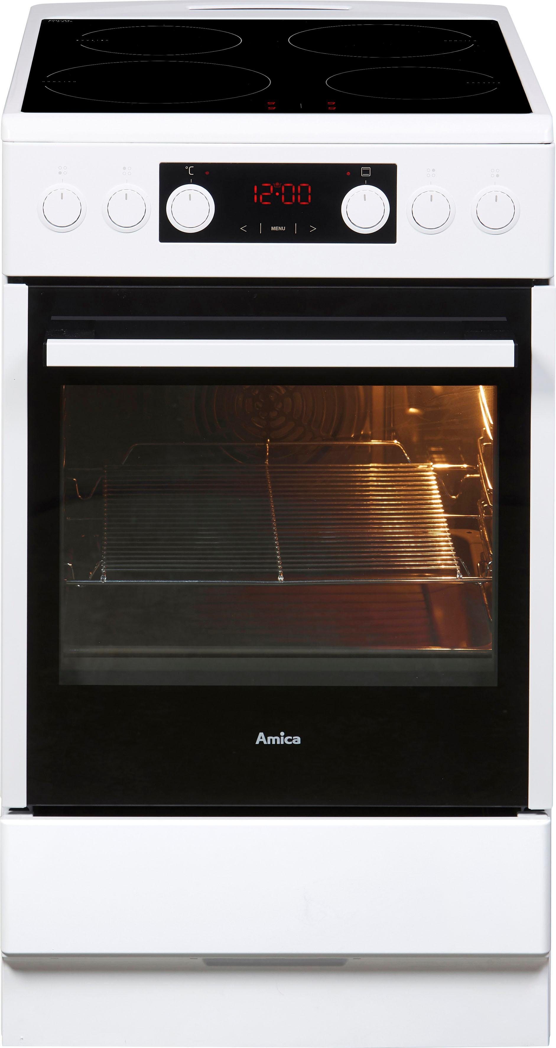 Amica Induktions-Standherd SHI 905 100 W, Steam Clean, Komfortables Kochen und Backen mit moderner und bequemer Handhabung