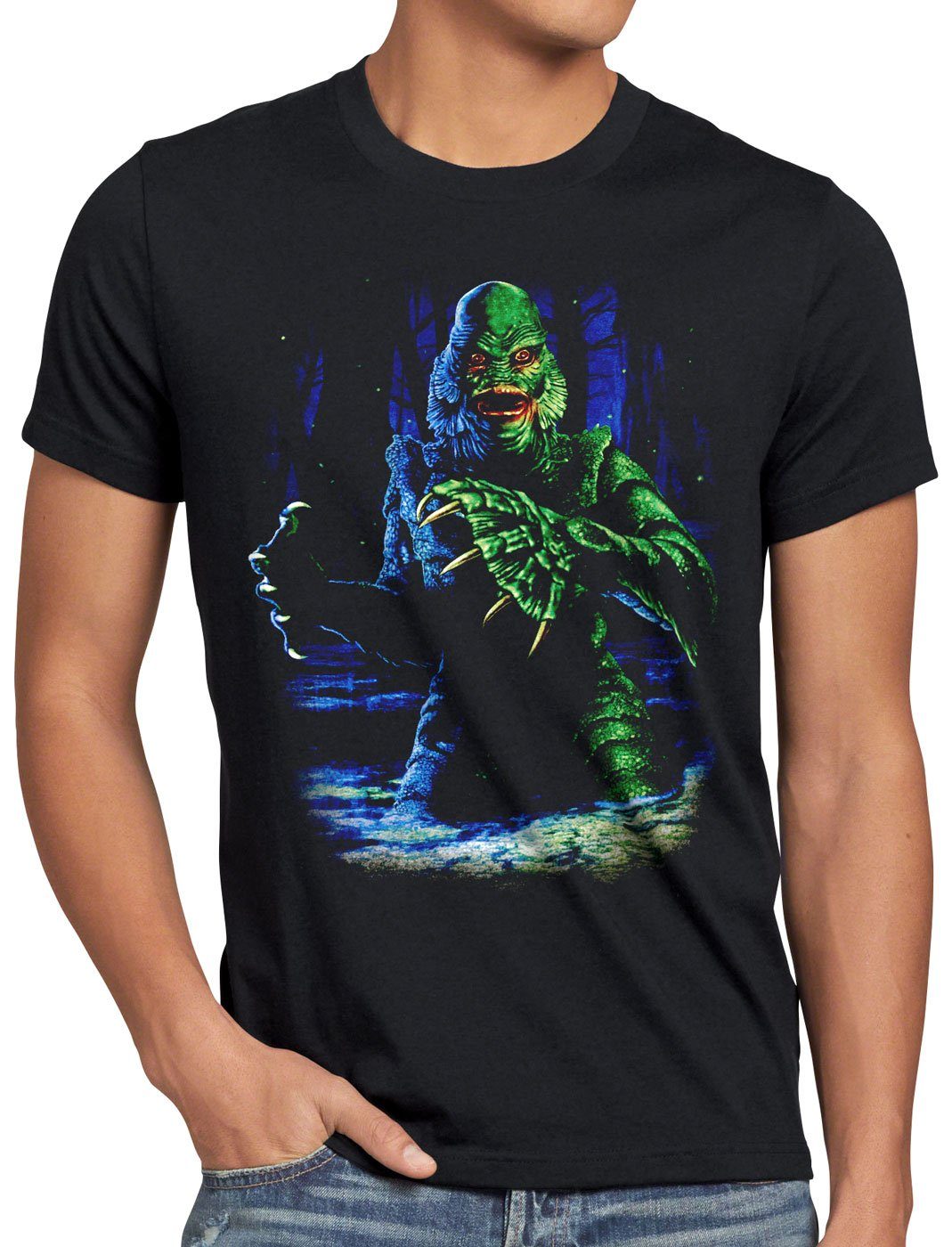 style3 Print-Shirt Herren T-Shirt Das Ding aus dem Sumpf horrorfilm monster