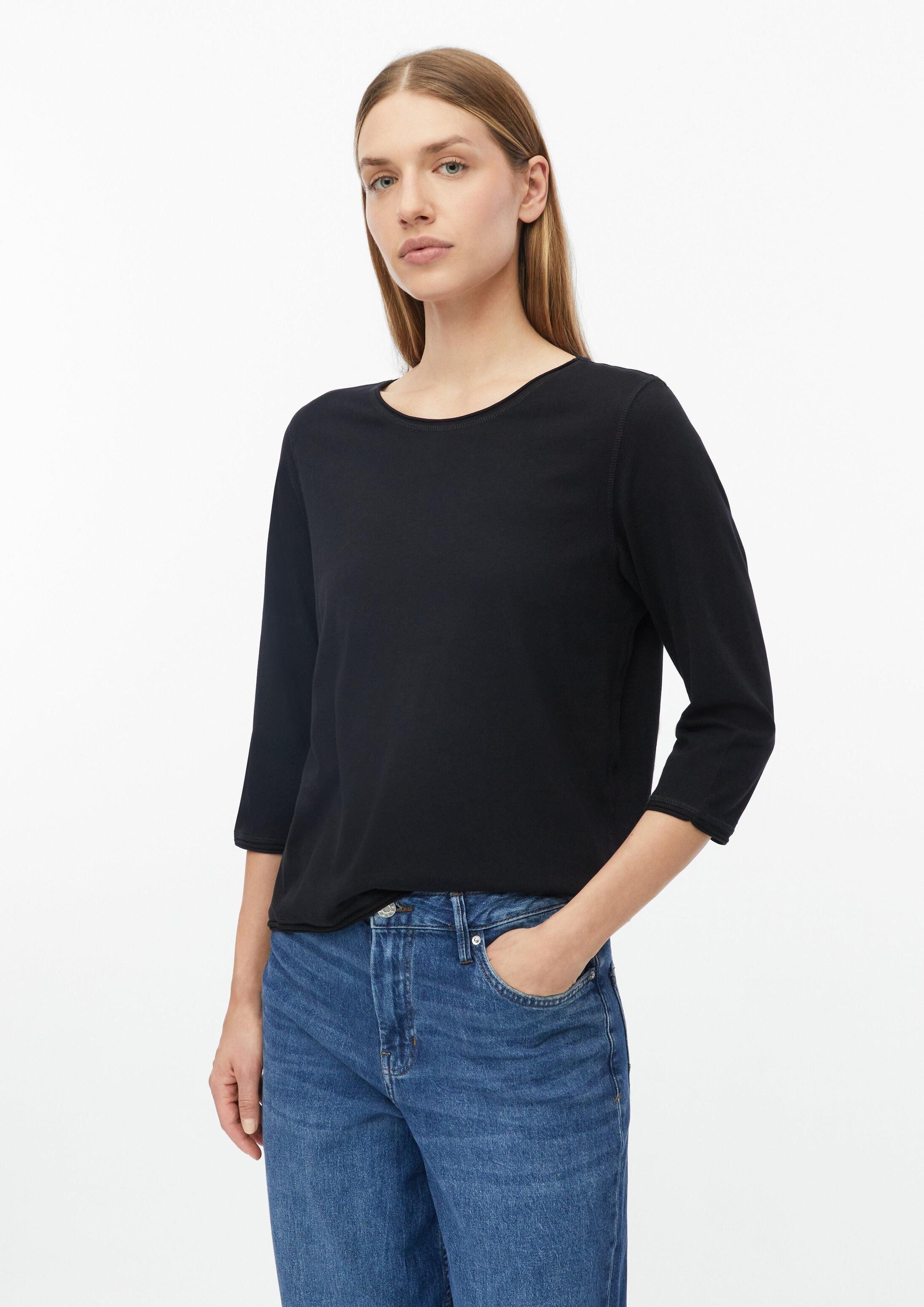 s.Oliver 3/4-Arm-Shirt T-Shirt T-Shirt mit Rollkante im Relaxed Fit