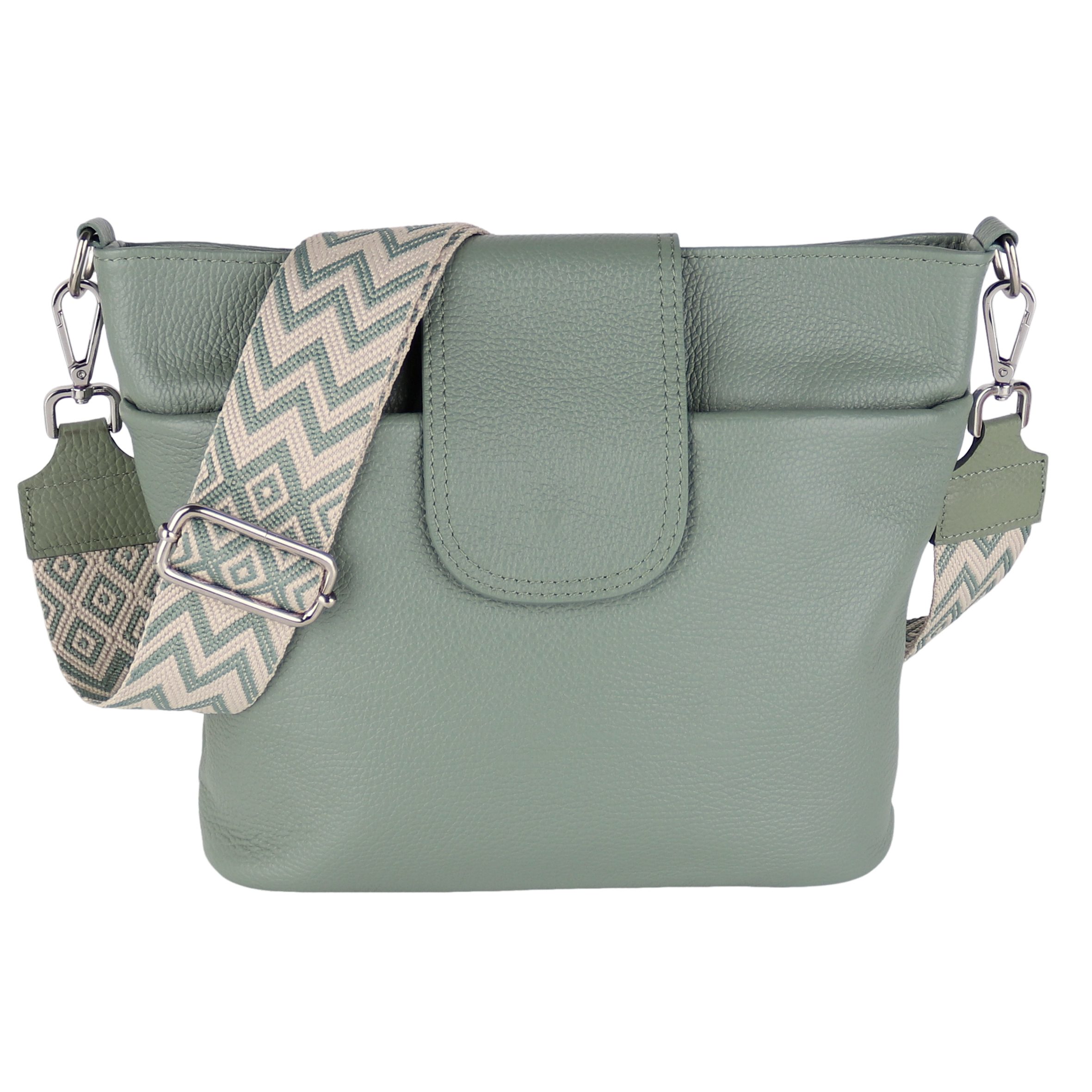 MIRROSI Umhängetasche Damen, Crossbody Bag, Echtleder Made in Italy (1 Tasche mit 1 oder 2 Gurte), verstellbaren Schulterriemen), 30x24,50x9cm (BXHXT) viel Stauraum