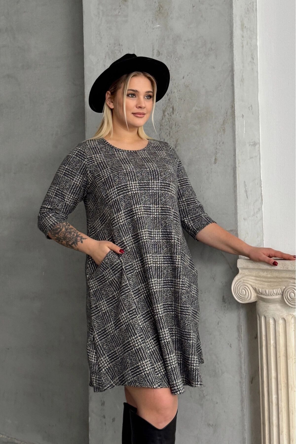 Stil Diva Minikleid Plus-Size-Kleid mit kurzen Ärmeln, Rundhalsausschnitt, günstig online kaufen