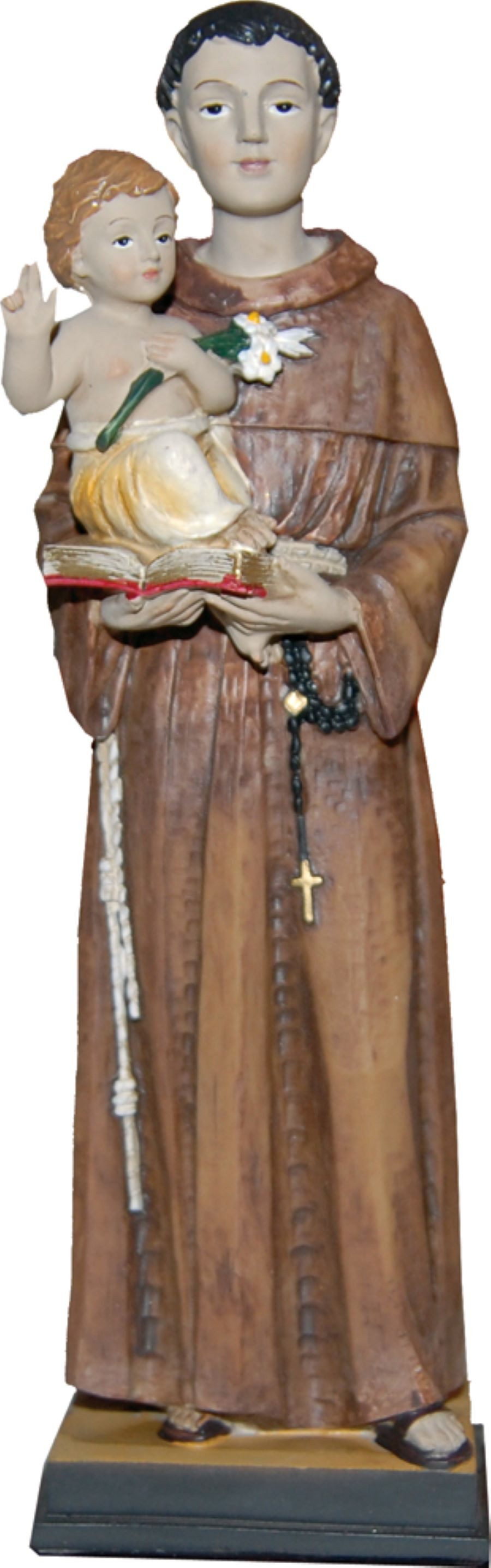 Krippenfigur FADEDA Hlg. Antonius mit Kind und Lilie, Höhe in cm: 20