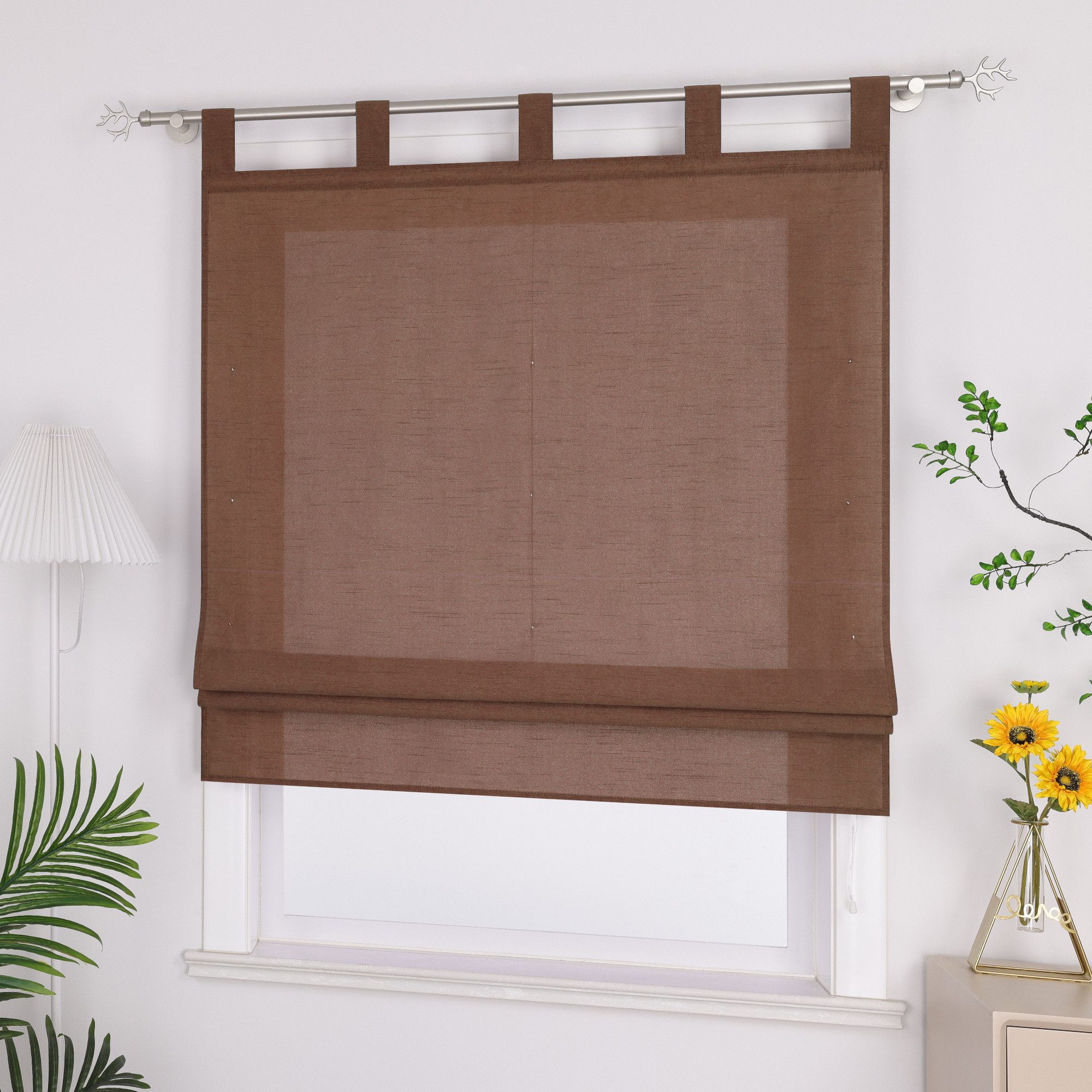 Joyswahl Raffrollo, mit Schlaufen, Uni Strukturiertes Gewebe Gardinen Küche günstig online kaufen