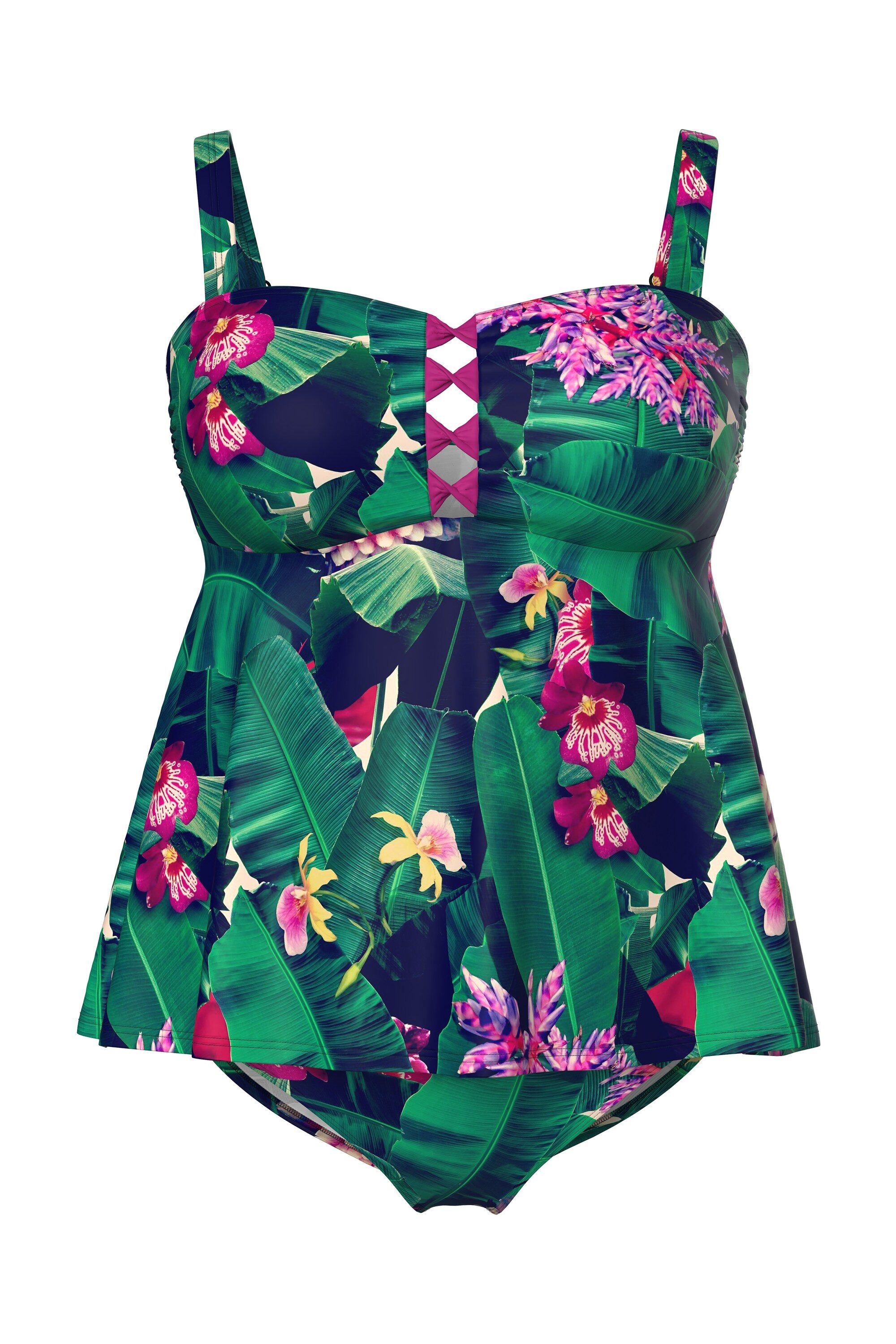 Ulla Popken Soft-BH Tankini Blüten Softcups Träger verstellbar
