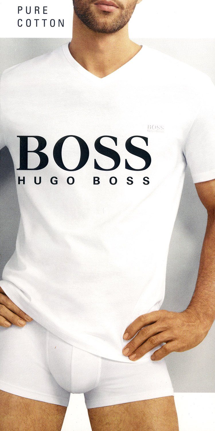 BOSS Unterziehshirt Pure Cotton (Spar-Pack, 2-St., 2er-Pack, 4er-Pack) T- Shirt mit V-Neck Relaxed Fit Kurzarm aus reiner Baumwolle