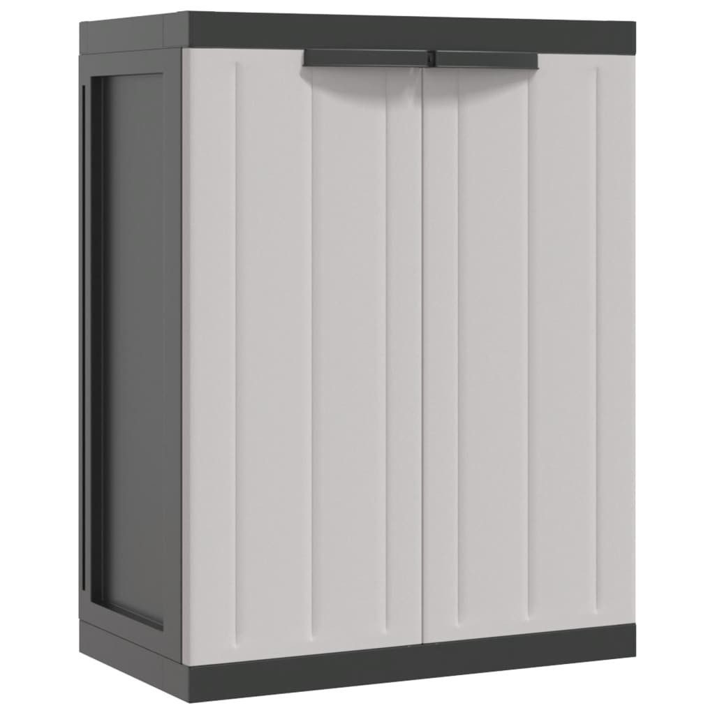 vidaXL Garten-Geräteschrank 65 x 37 x 85 cm Geräteschrank Gartenschrank Grau und Schwarz 65x37x85