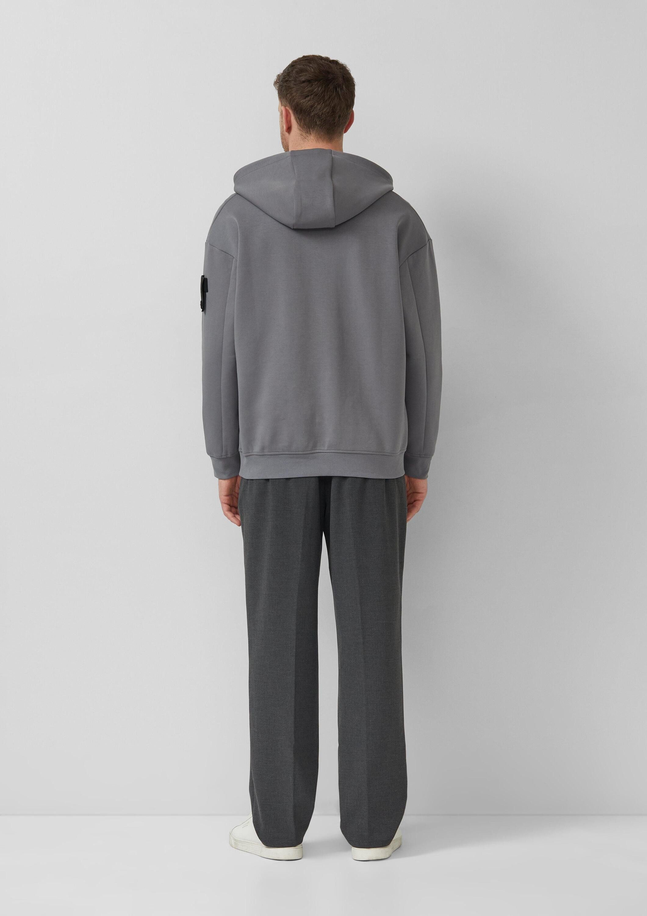 s.Oliver Sweatshirt Sweatshirt Scuba-Kapuzensweatshirt mit Reißverschluss im Relaxed Fit