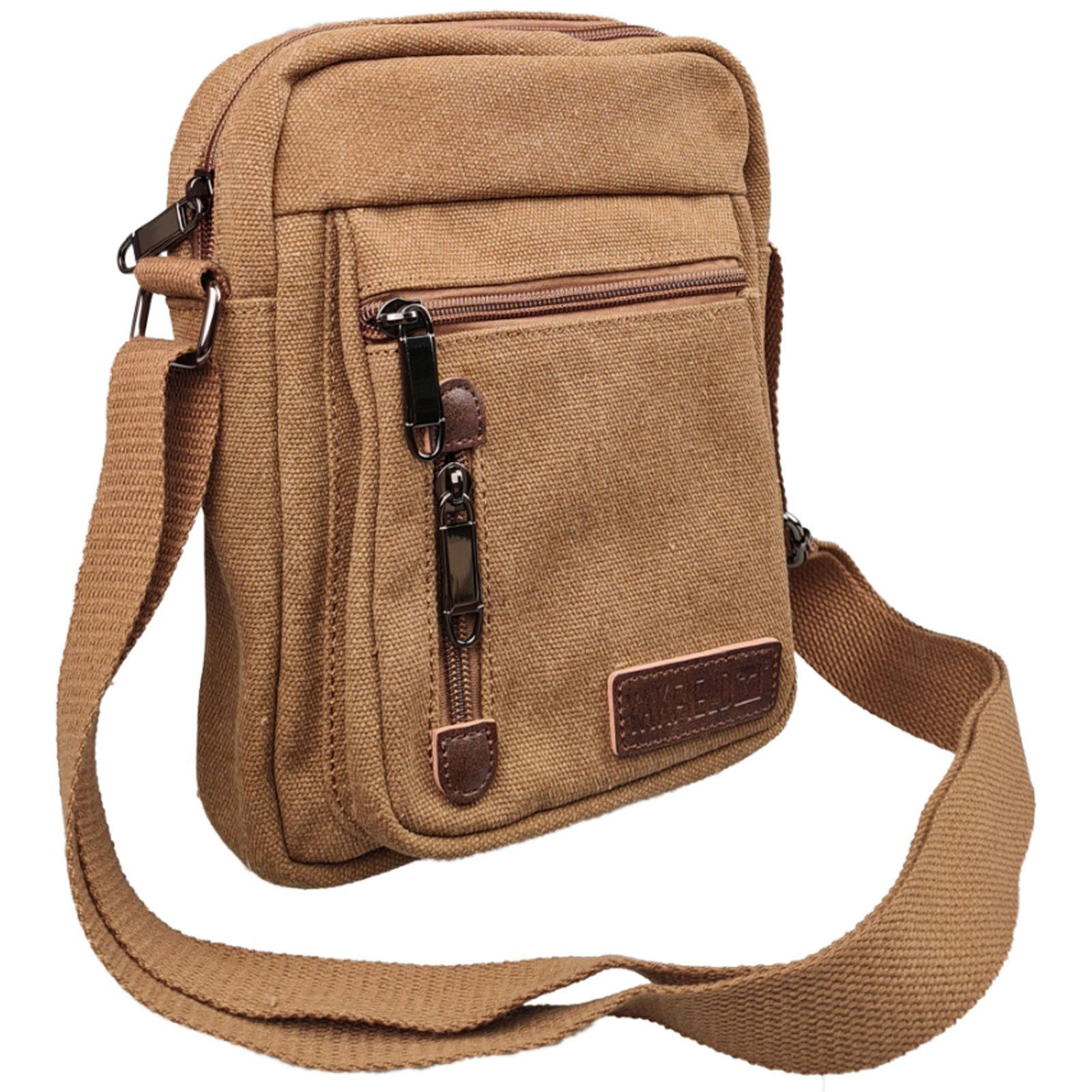 Cook Braun Cross, Body Umhängetasche Reisetasche Schultertasche Canvas Tasche Yakfield Handy Reise