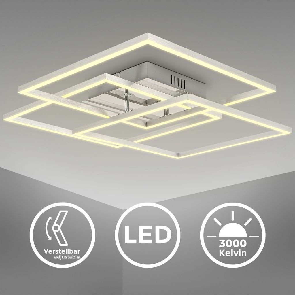 B.K.Licht Deckenleuchte LED Deckenlampe FRAME Chrom-Alu günstig online kaufen