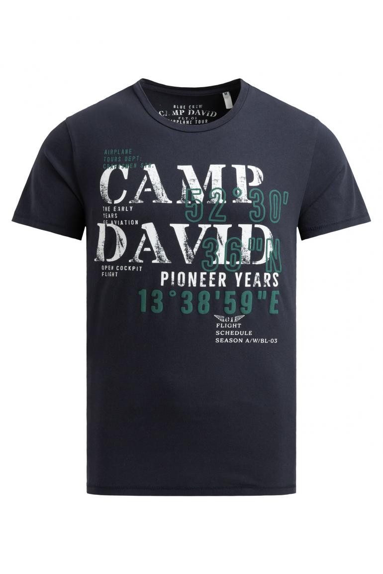 CAMP DAVID T-Shirt Rundhals mit Puffprint günstig online kaufen