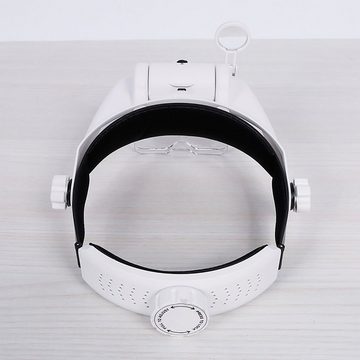 yozhiqu Lupenbrille Kopflupe mit 31 Vergrößerungen und drei LED-Leuchten, 1-tlg., Lange Standby-Zeit, geeignet für ältere Menschen mit Alterssichtigkeit