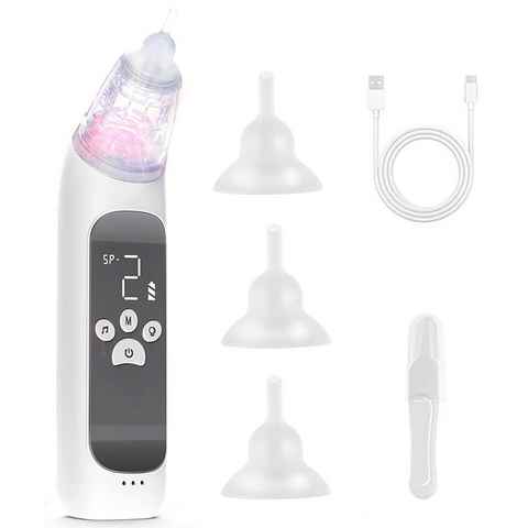 JOEAIS Nasensauger Elektrisch Baby Kinder Staubsauger Nose Cleaner USB-Aufladung, Baby Nasal Aspirator 3 Saugstärken 3 Größen Tip Säuglinge/Kleinkinder