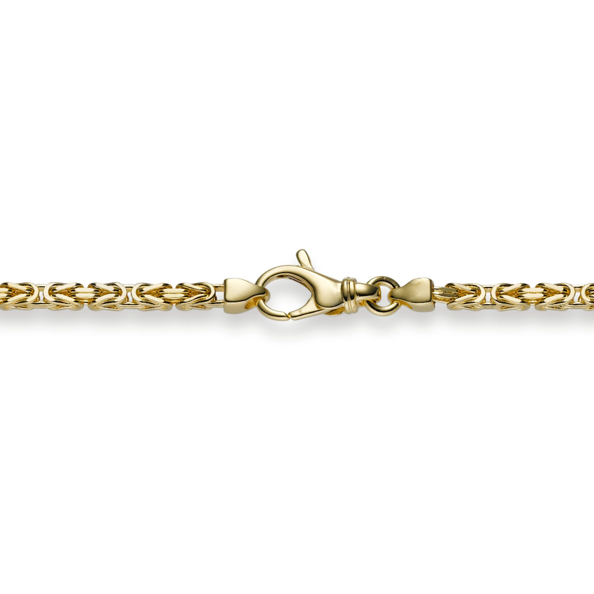 HOPLO Goldarmband Goldkette Königskette Länge 21cm - Breite 2,5mm - 750-18 Karat Gold, Made in Germany