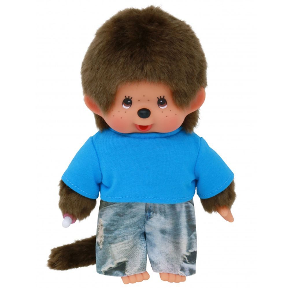 Monchhichi Plüschfigur Jeans Junge mit T-Shirt 20 cm Monchhichi Puppe Fashi günstig online kaufen