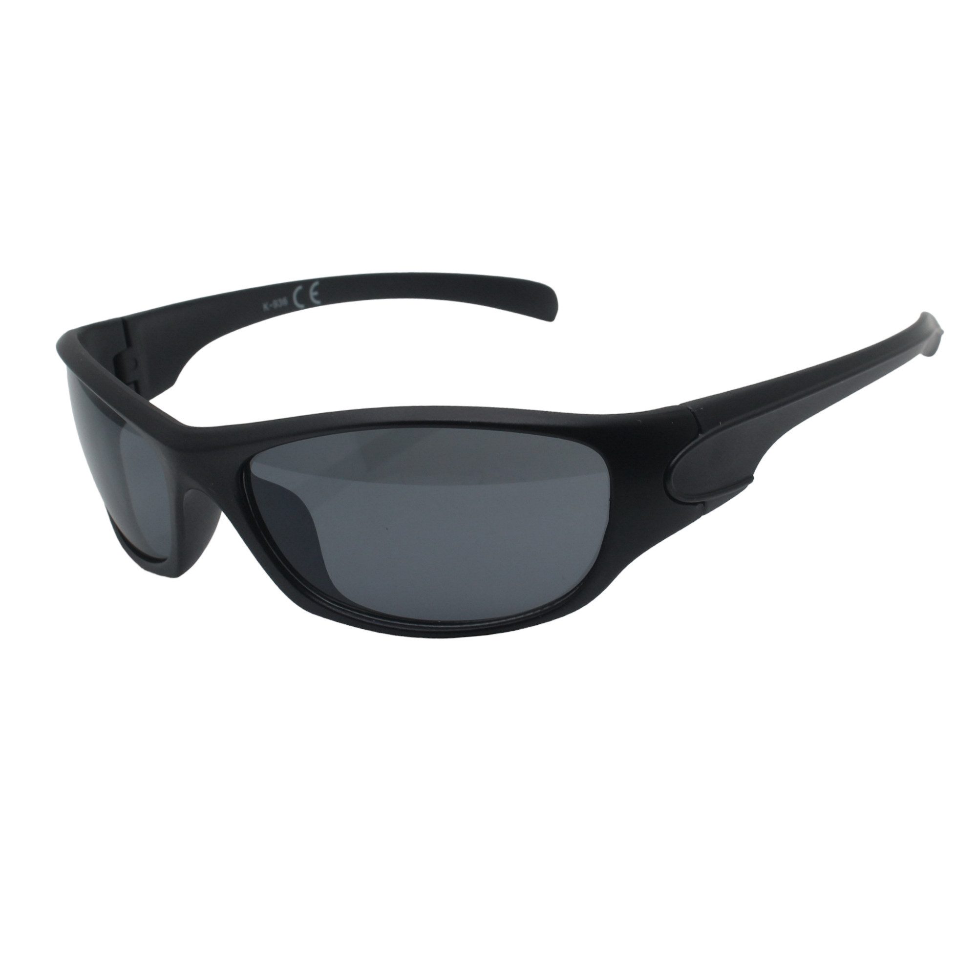 Vaccari-design Sonnenbrille Kinder Sportbrille für 6 bis 12 Jahre Jungen Radbrille UV400 Wrap Around Brille in Grau Metallic mit Brillenbeutel