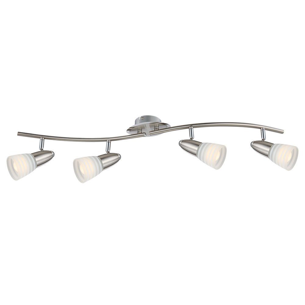 Spot Lampe etc-shop Nickel LED Glas Beweglich LED Leuchte Matt Schlaf Chrom inklusive, Decken Warmweiß, Leuchtmittel Deckenleuchte,