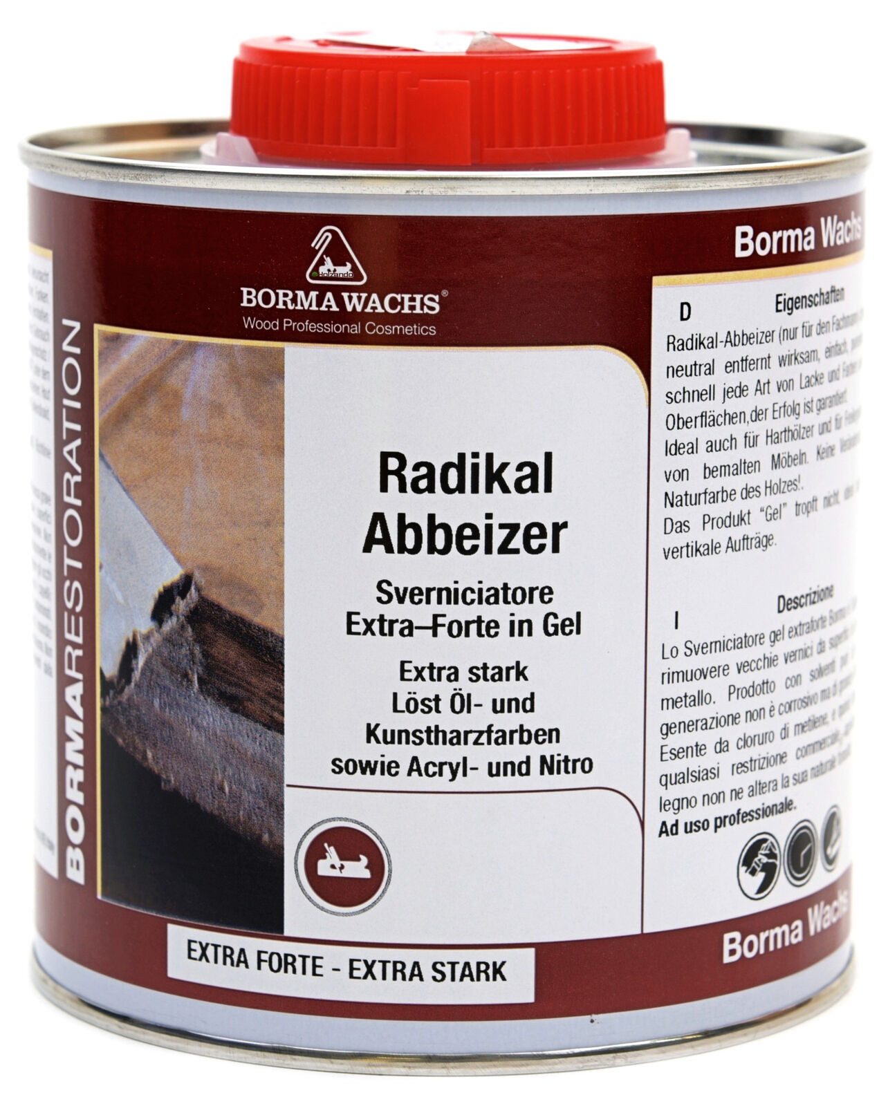BORMA Abbeizer 0,750 L Gel Holzreiniger (Löst zuverlässig Farbschichten – auch bei alten, festen Lacken)