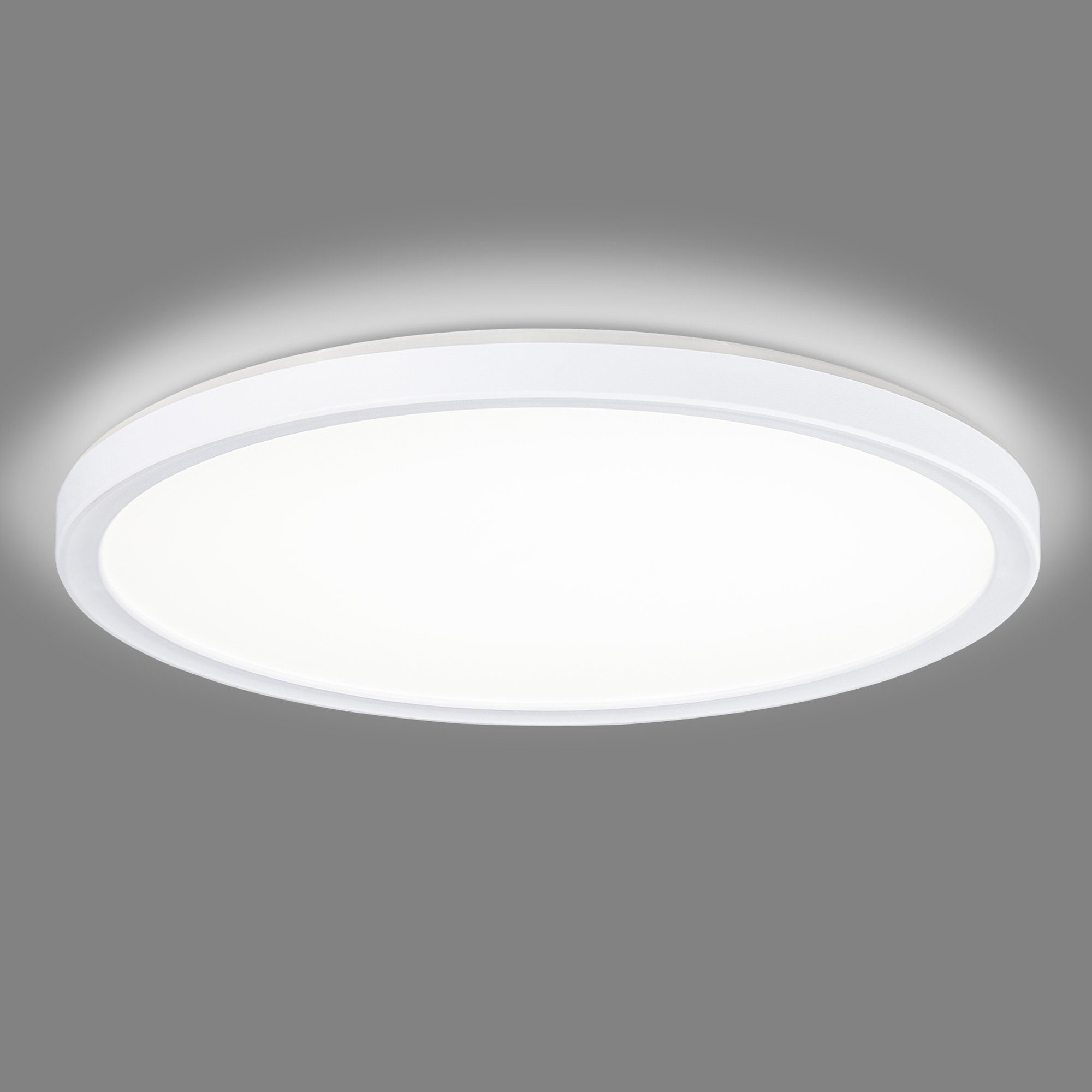 Navaris LED Deckenleuchte, LED fest integriert, LED Deckenlampe mit Hintergrundbeleuchtung - 8 Watt - ultra flach | Deckenlampen