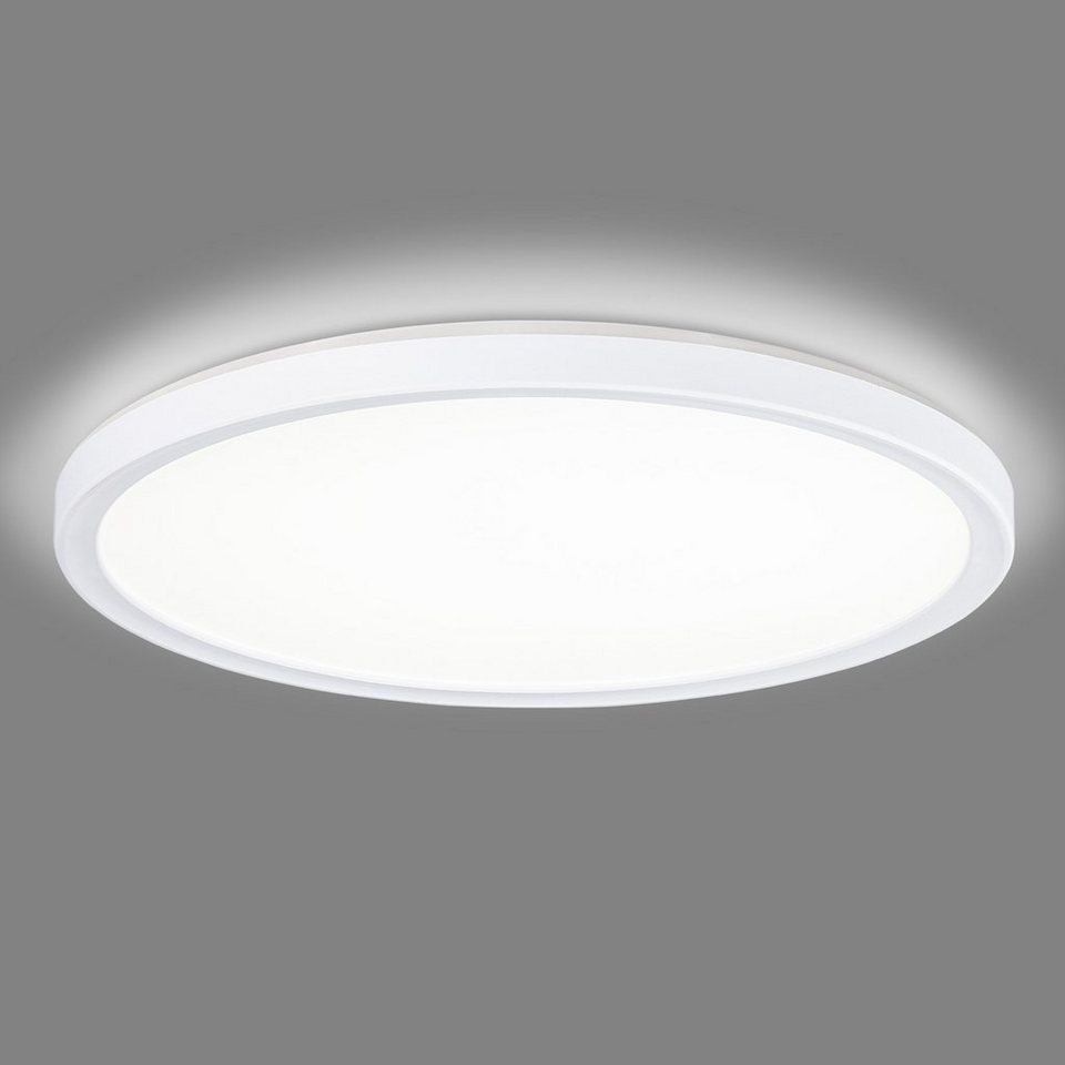 Navaris LED Deckenleuchte, LED fest integriert, LED Deckenlampe mit  Hintergrundbeleuchtung - 8 Watt - ultra flach