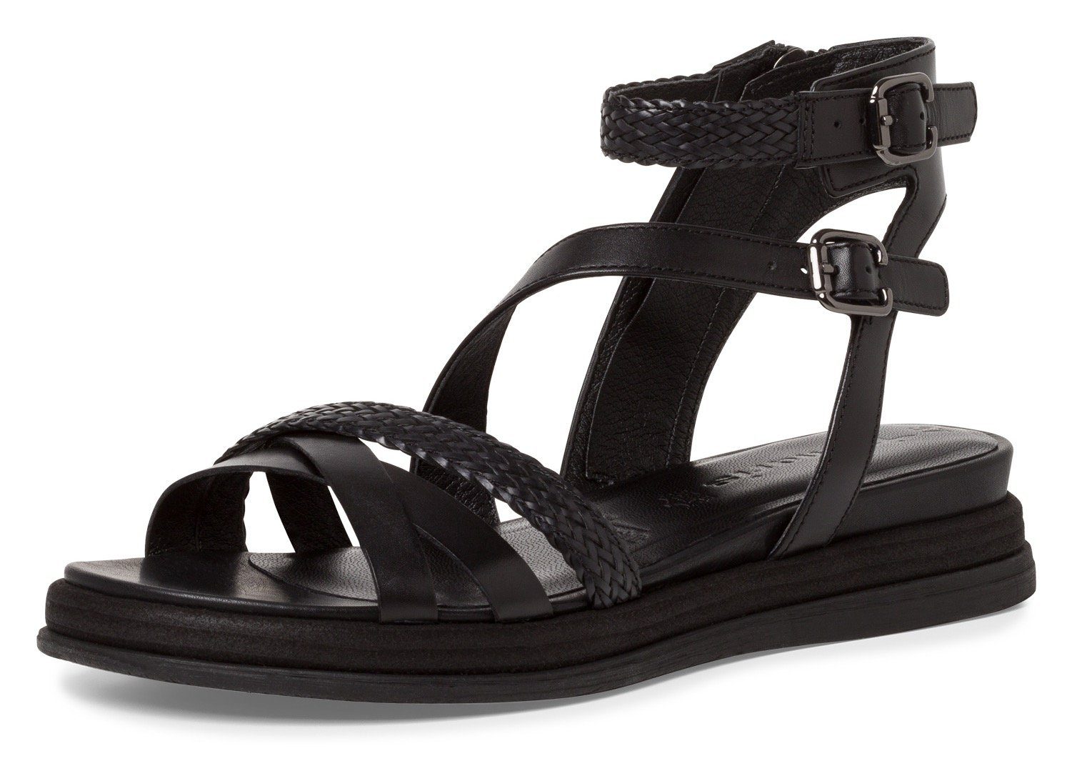 Tamaris Sandale mit seitlichen Reißverschluss schwarz