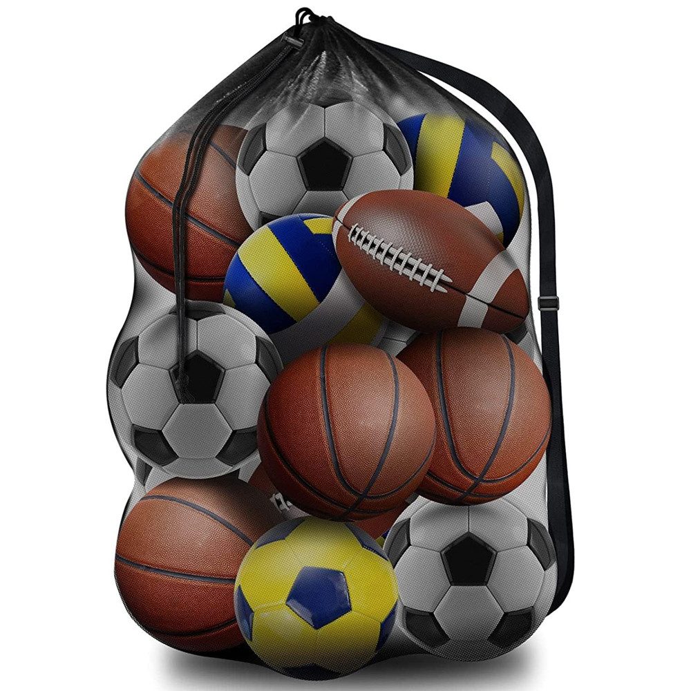 NUODWELL Balltasche Extra Große Ballnetz, Tragbare Sports Balltasche Netz für 8-15 Bälle, Mehrzweck Balltasche Netz, Balltasche Fußball (30” x 40”/ 75 x 100 cm)