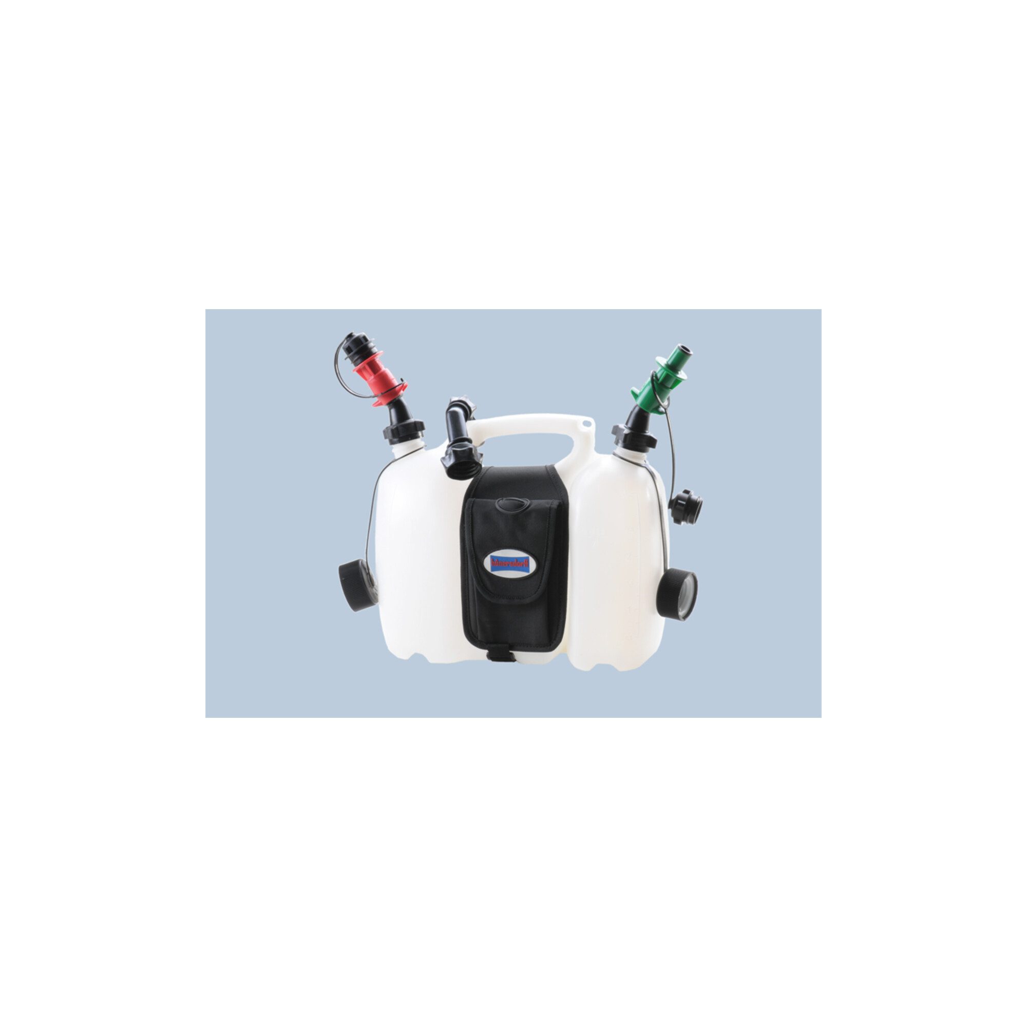 hünersdorff Kanister Hünersdorff Doppelkanister PROFI 6+3 L, HD-PE natur mit Satteltasche +