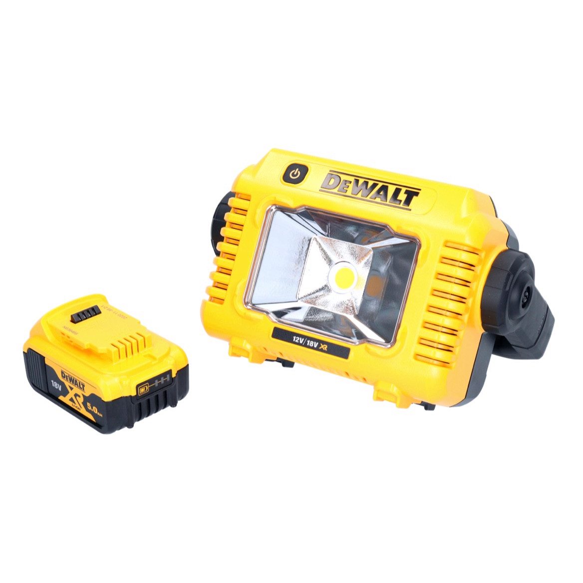 DeWalt Baustrahler DCL 077 Akku LED Arbeitsstrahler 12 V 18 V 2000 lm IP54 + 1x Akku 5,0